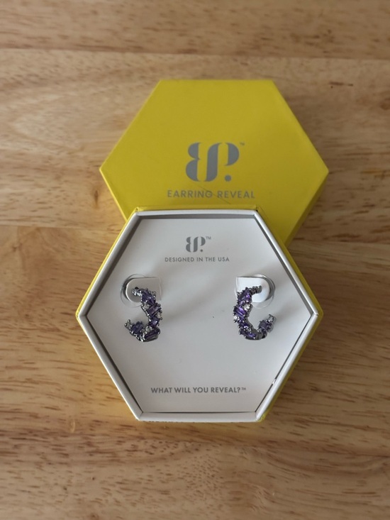 bp Jewelry - bp Purple Twisted Hoop Earrings